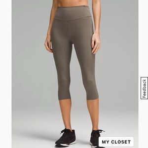EUC lululemon Fast and Free High Rise Crop 19” w/ pockets, sz 10 - Nomad